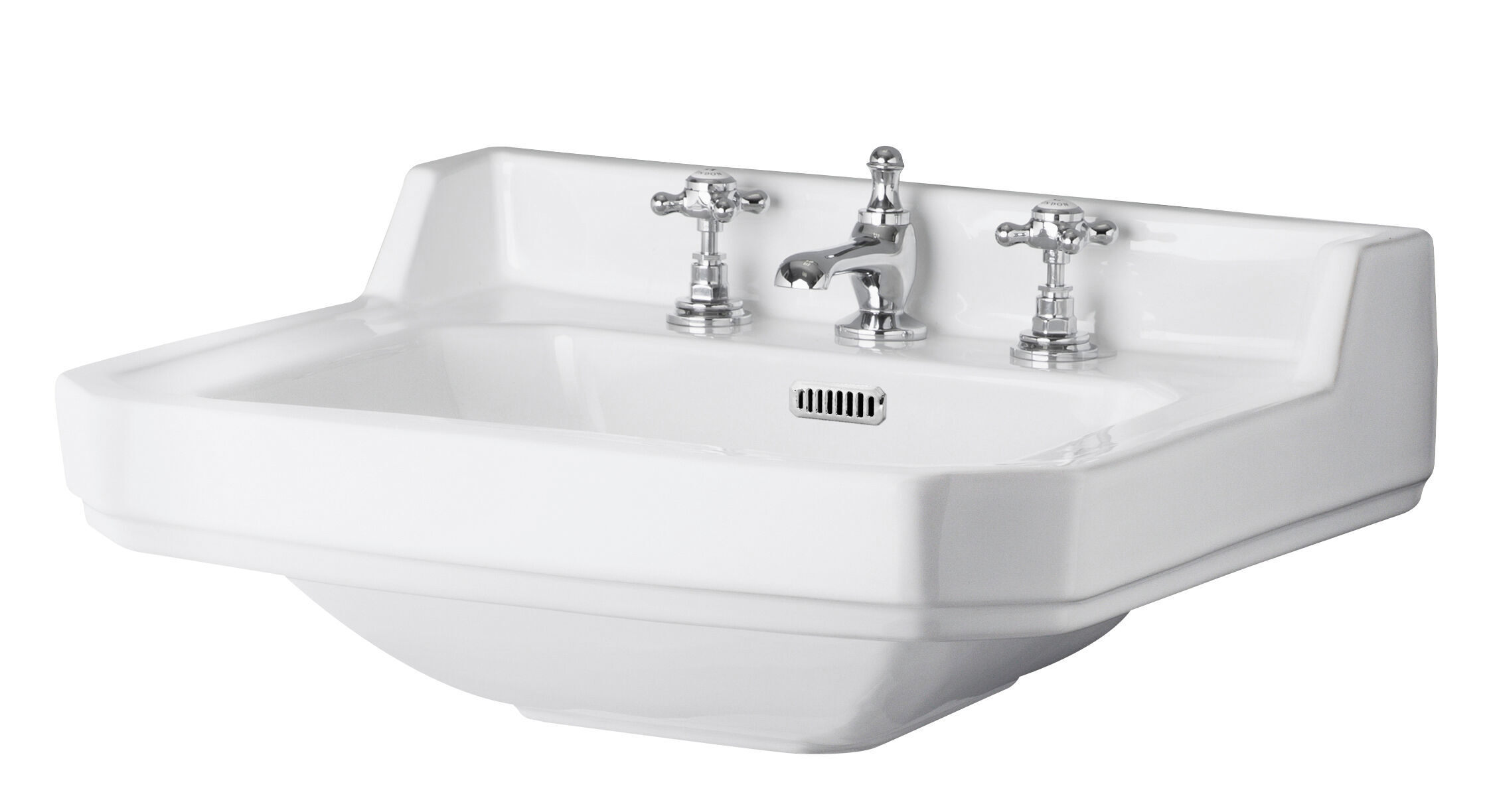 560MM 3 TAP HOLE BASIN - WHITE