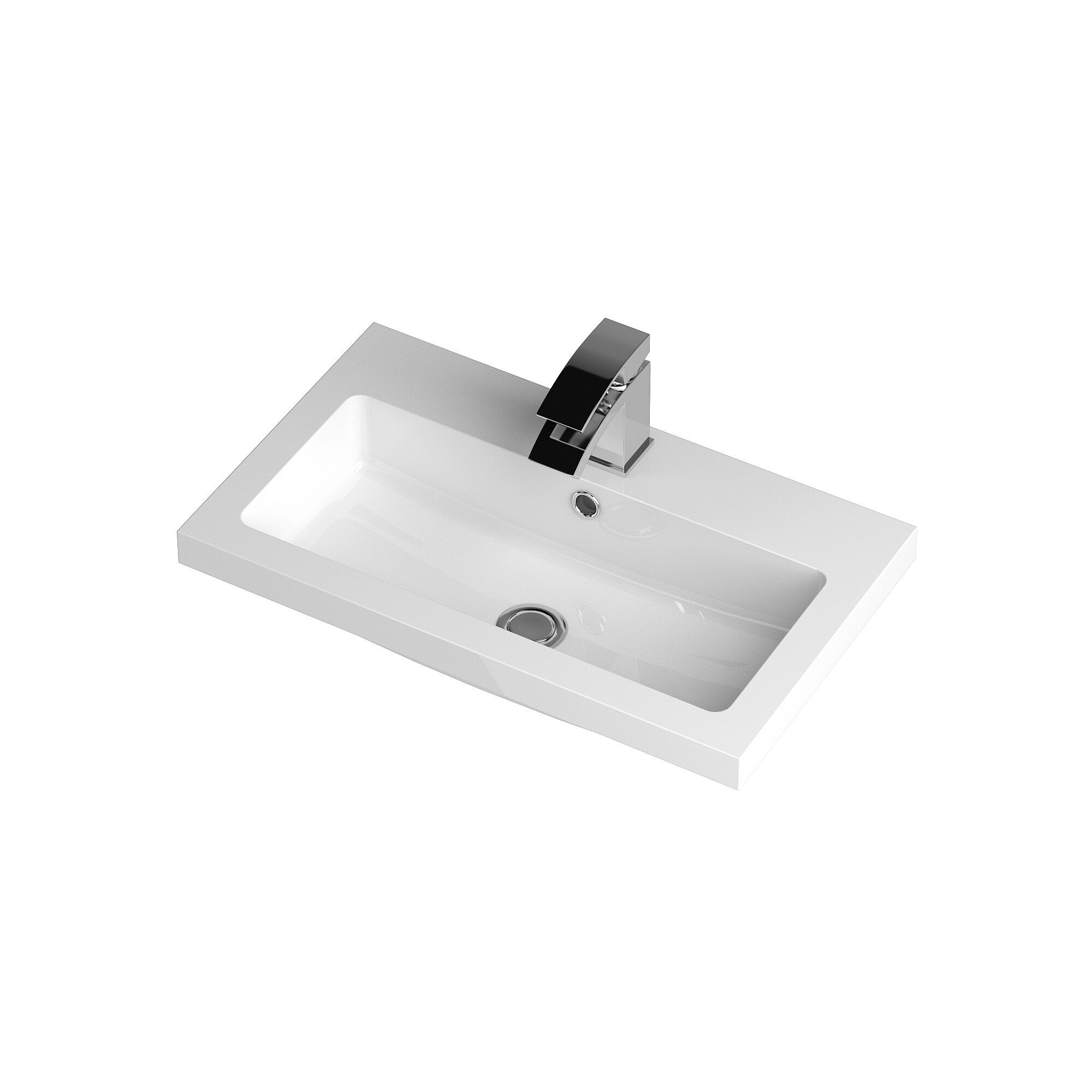 600 REAR TAP BASIN 1TH - WHITE