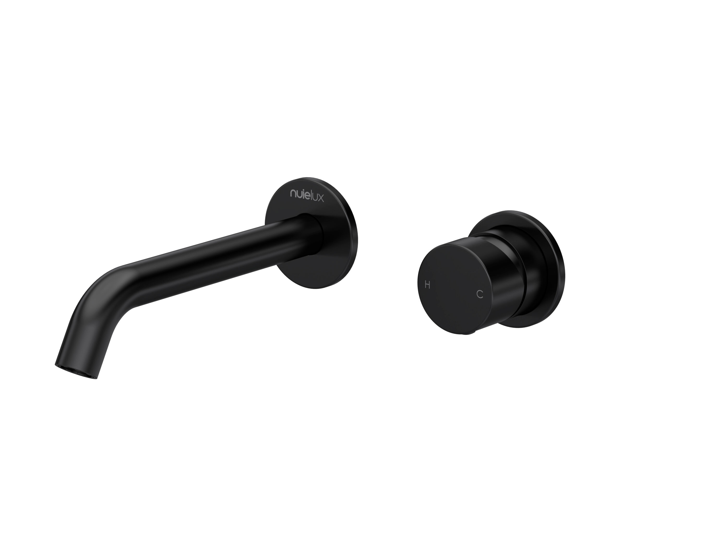 2TH WALL MOUNTED BASIN MIXER W/O PLATE - MATT BLACK
