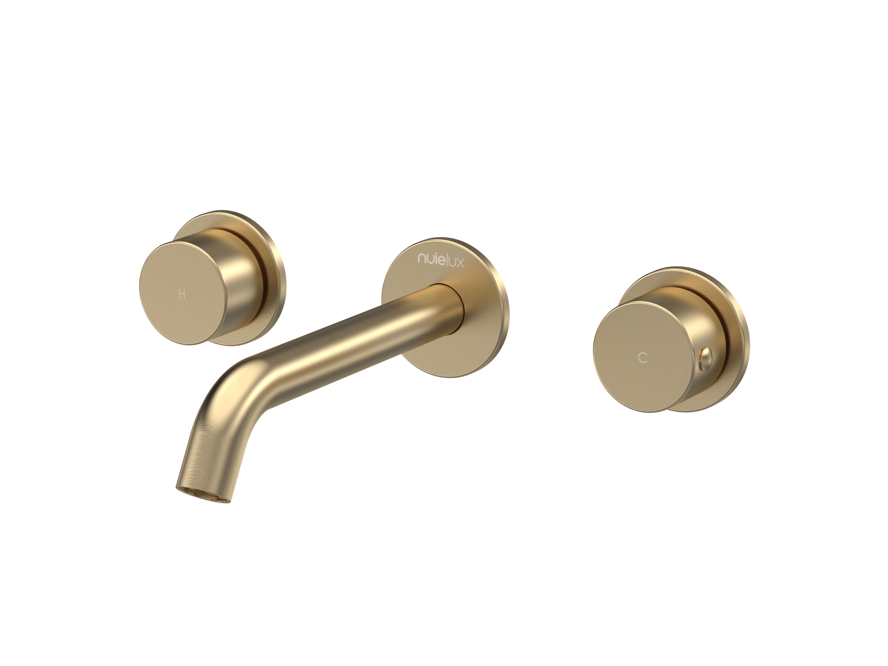 3TH WALL MOUNT BASIN/BATH MIXR W/O PLATE - BRUSHED BRASS