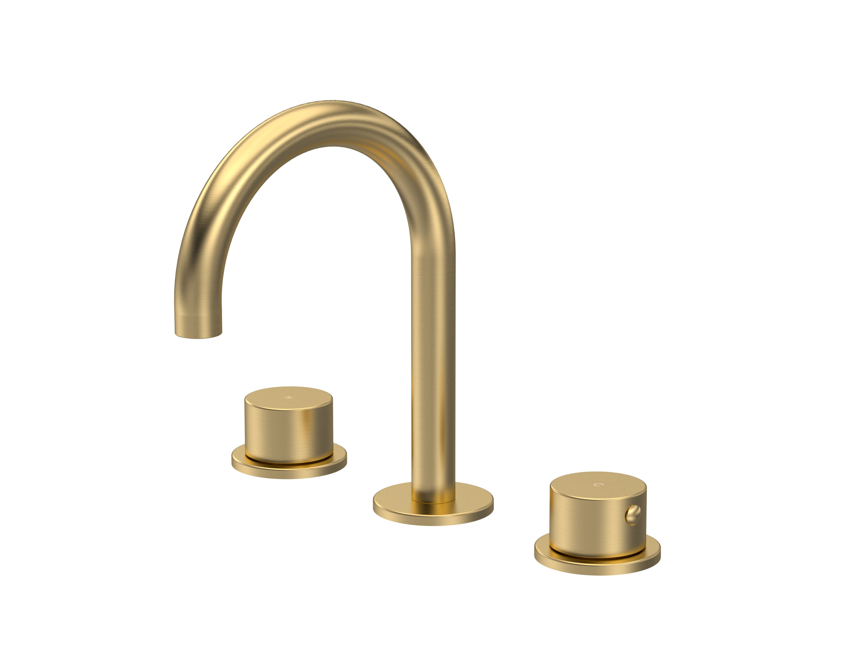 3TH BASIN MIXER (C SPOUT) (INC P/B WST) - BRUSHED BRASS