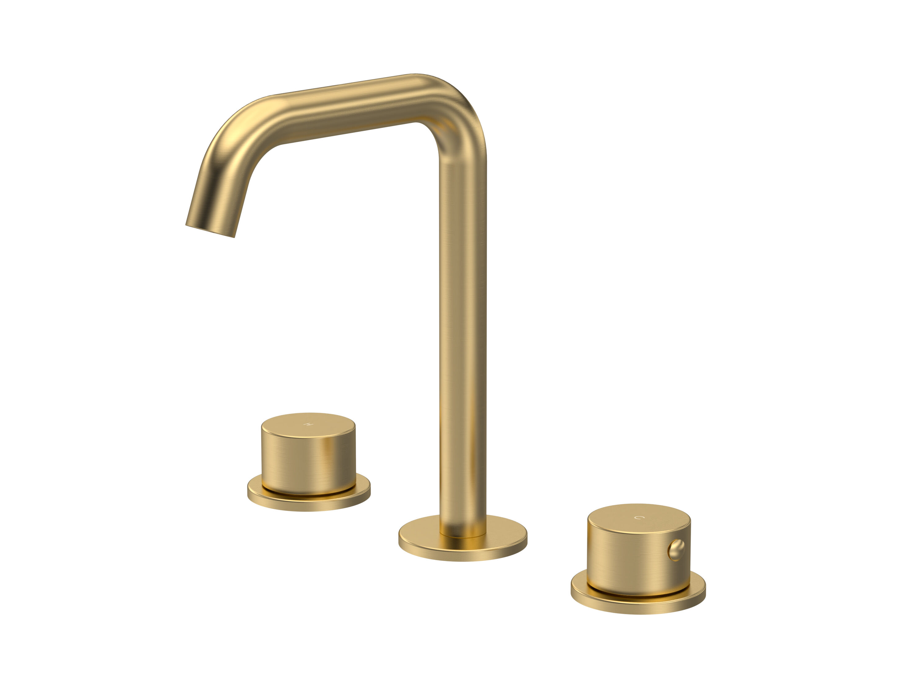3TH BASIN MIXER (P SPOUT) (INC P/B WST) - BRUSHED BRASS