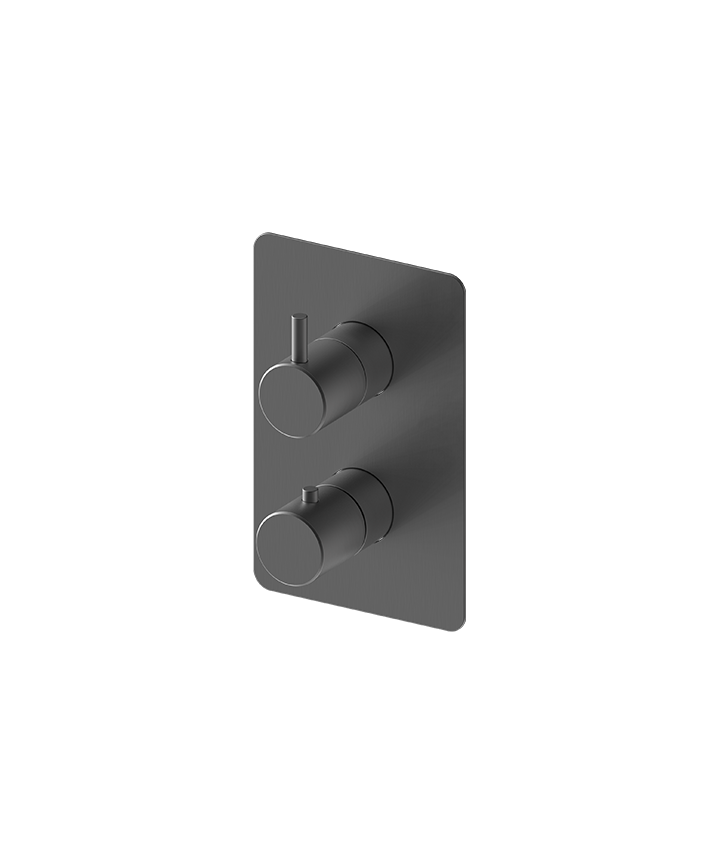 ARTURO SHOWER PLATE ROUND WITH LEVER HANDLE - MATT BLACK