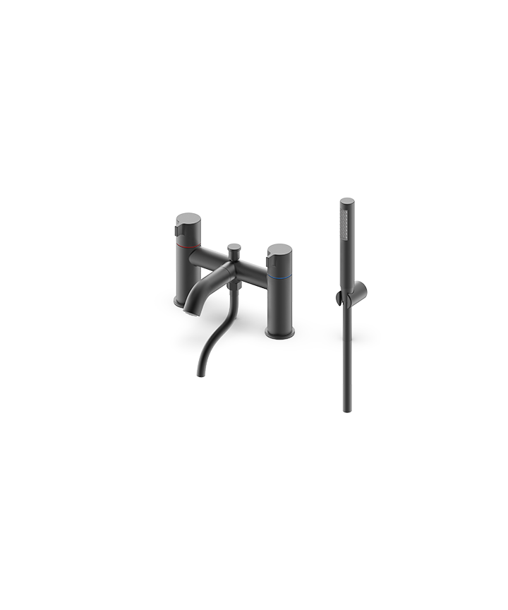 ARTURO DECK MOUNTED BSM RECTANGULAR LEVER HANDLE - MATT BLACK