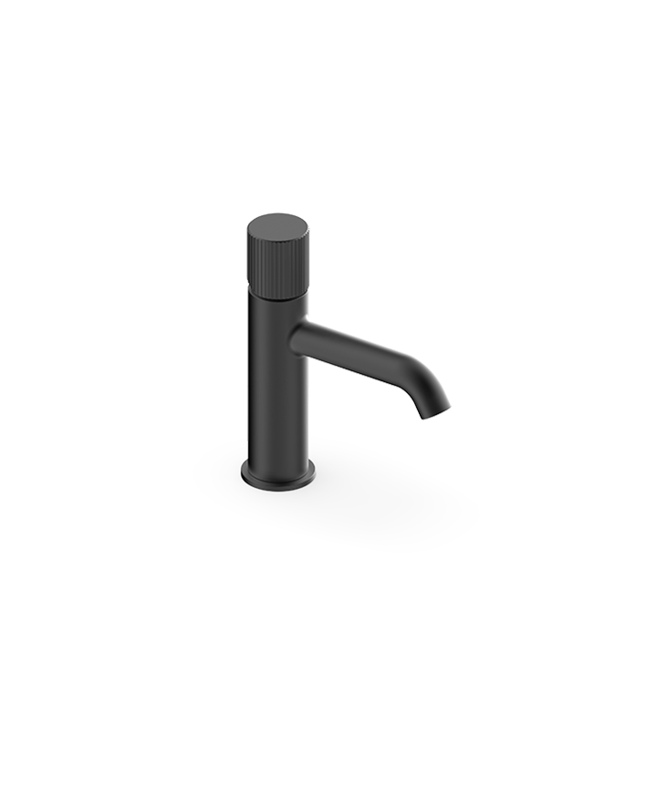 ARTURO BASIN MONO TAP FLUTED HANDLE - MATT BLACK