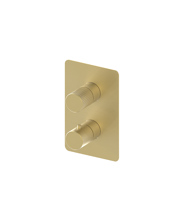 ARTURO SHOWER PLATE FLUTED HANDLE - BRUSHED BRASS