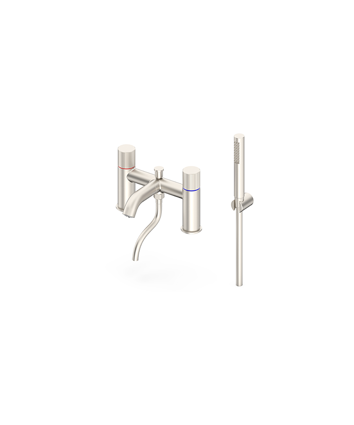 ARTURO DECK MOUNTED BSM FLUTED HANDLE - BRUSHED NICKEL