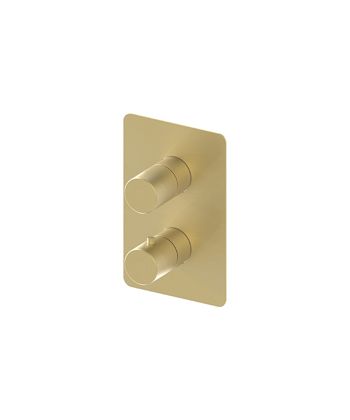 ARTURO SHOWER PLATE SMOOTH ROUND HANDLE - BRUSHED BRASS