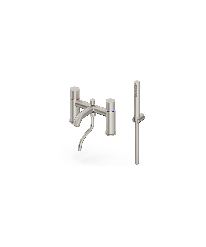 ARTURO DECK MOUNTED BSM WIDE FLUTED HANDLE - BRUSHED NICKEL