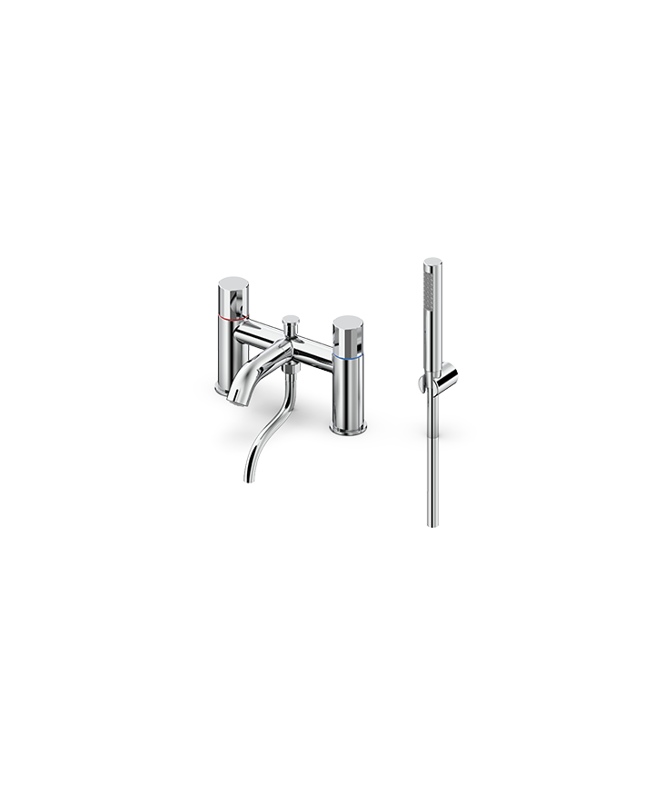 ARTURO DECK MOUNTED BSM WIDE FLUTED HANDLE - CHROME