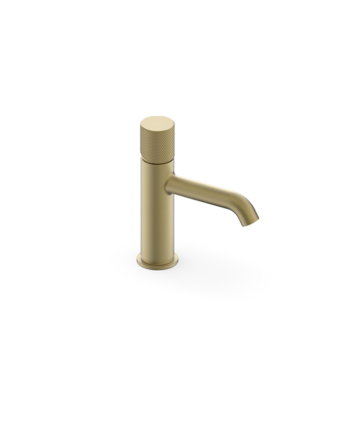 ARTURO BASIN MONO TAP KNURLED HANDLE - BRUSHED BRASS