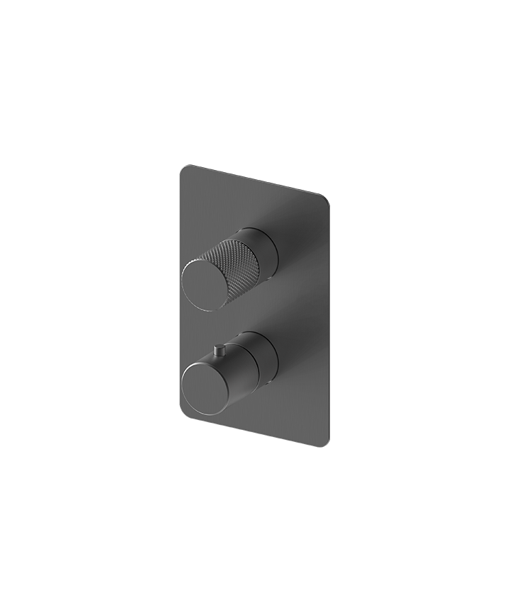 ARTURO SHOWER PLATE KNURLED HANDLE - MATT BLACK