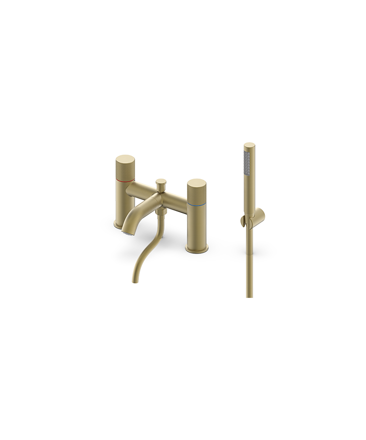 ARTURO DECK MOUNTED BSM KNURLED HANDLE - BRUSHED BRASS