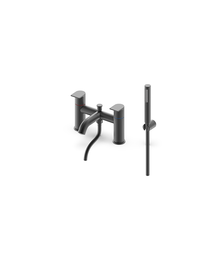 ARTURO DECK MOUNTED BSM FULL FLAT HANDLE - MATT BLACK